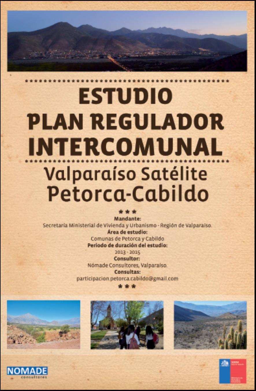 Plan Regulador Intercomunal de Valparaíso, Satélite Petorca-Cabildo Afiche Estudio