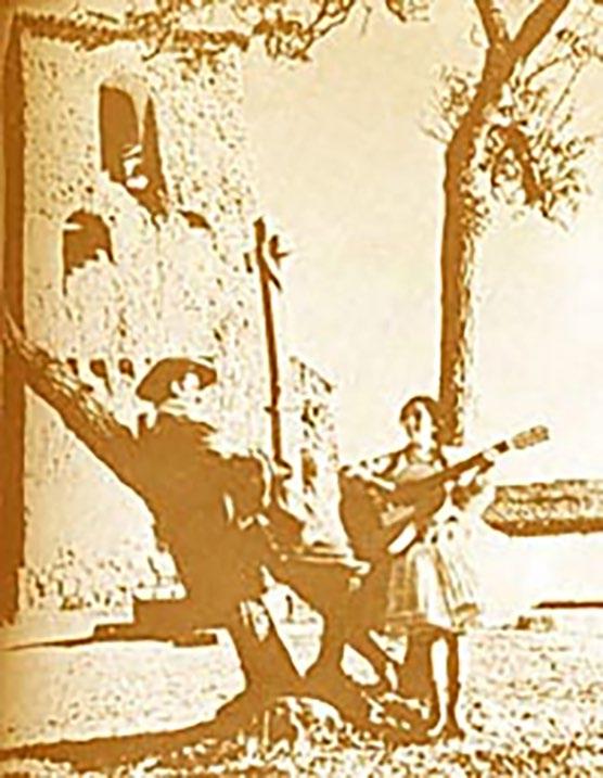 Anónimo [1964] Escena de la película Jarawi interpretada por la actriz huancaína Zoila Zevallos de Villanueva y el actor cusqueño Teodoro Núñez, bajo la dirección y guión de