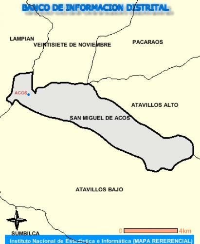 UBICACIÓN GEOGRÁFICA Se encuentra dividido en 03 comunidades campesinas que son: Acos: 2.139 ha San Juan: 1.263 ha Huascoy: 1.