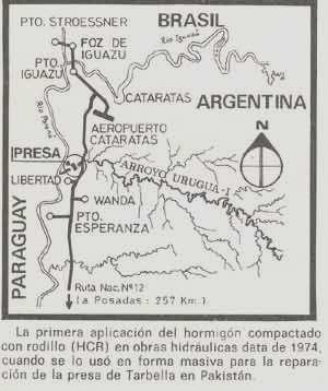 CONSTRUCCION DE LA PRESA DE HORMIGON COMPACTADO CON RODILLO (HCR) SOBRE EL ARROYO URUGUA-I EN LA PROVINCIA DE MISIONES. La primera de este tipo en nuestro país.
