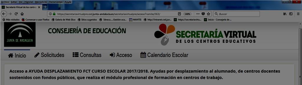 El acceso a la información donde se realizará la formalización de las solicitudes de ayuda se encuentra en la siguiente dirección web: http://www.juntadeandalucia.