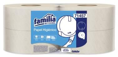 Papel Higiénico Jumbo Famimax blanco hoja triple precortado. 95 m - Familia  Institucional