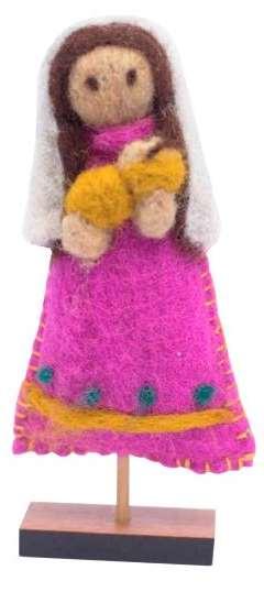 Virgen María y niño (pequeña) COD: *CORNAV025 Hermosa y especial virgen realizada en vellón de lana por artesanos de la región