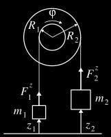 4- En la figura tenemos dos masas conectadas por una cuerda que se mueven sin fricción Establecer la ecuación de movimiento usando el principio de D Alambert 5- a) Determinar