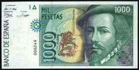 1730 1731 1730 1992. 1000, 2000 (dos), 5000 y 10000 pesetas.