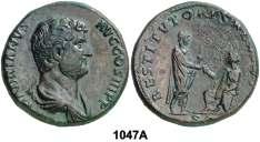 1046 (121 d.c.). Adriano. Denario. (Spink falta) (S. 1147a) (RIC. 95 var). Anv.: IMP. CAESAR TRAIAN. HADRIANVS AVG. Su busto laureado y drapeado. Rev.: P. M. TR. P. COS. III.