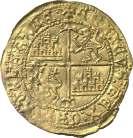 Medio enrique de la silla. (M.R. 20.28, mismo ejemplar) (Ni V.Q. ni Carles Tolrà tenían monedas de oro de esta ceca y rey). Anv.