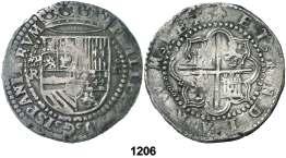 (Sevilla).. 8 reales. (Cal. 241). 26,83 g. Plata agria. (BC+/MBC-). Est. 350..... 225, 1208 s/d.