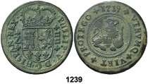 FELIPE V (1700-1746) 1237 s/d. Mallorca. 1 diner. (Cal. 1977) (Cru.C.G. 6006). 0,84 g. Variante con tres flores de lis en reverso, en lugar de dos y castillo. Buen ejemplar. MBC+. Est. 250.