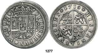 I, nº 522. 1277 1710. Madrid. J. 8 reales. (Cal. 679). 25,93 g. Canto liso. Atractiva.