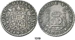 México. MF. 8 reales. (Cal. 331). 26,88 g. Columnario. MBC. Est. 150.