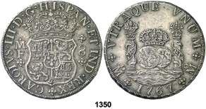 1350 1767. México. MF. 8 reales. (Cal. 906). 26,97 g. Columnario.