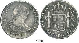 Est. 100............ 60, 1396 1791/0. Santiago. DA. 4 reales. (Cal. 889 var). 13,28 g.