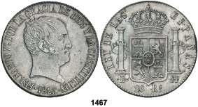 Barcelona. SP. 20 reales. (Cal. 369). 26,96 g. Tipo cabezón.