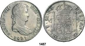 1487 1821. Potosí. PJ. 8 reales. (Cal. 610). 26,84 g. Leves marquitas. EBC-. Est. 100.
