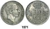 000, 1571 1883. Alfonso XII. Manila. 20 centavos. (Cal. 90). 5,18 g. Buen ejemplar.