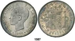 (Cal. 28). 24,91 g. Bella. EBC+. Est. 90...... 60, 1588 1895. Alfonso XIII. Puerto Rico. PGV. 1 peso.