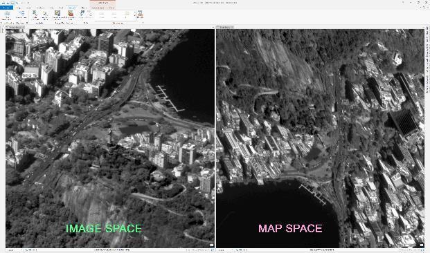 Despliegue, Captura y Medición en el Espacio Imagen trabajo con imágenes oblicuas sin ortorrectificarlas al sistema de referencia espacial del mapa elementos geográficos transformados