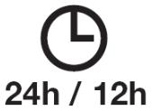 Puesta en hora del reloj Ajuste del formato de indicación de la hora Pulse el emblema Victorinox durante 4 segundos, hasta que la indicación comience a parpadear.