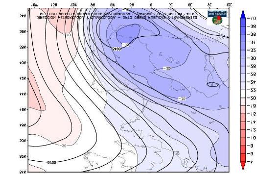 tan. Figura 1.12. Geopotencial e isotermas a 500 hpa 12/01/2003 a las 12 UTC.