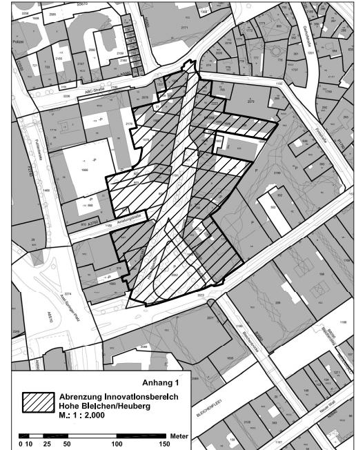 A título ilustrativo, en el caso de los diferentes BIDs desarrollados en Hamburgo desde 2005, se presenta a continuación la ubicación y delimitación física del BID Hohe Bleichen Heuberg (www.