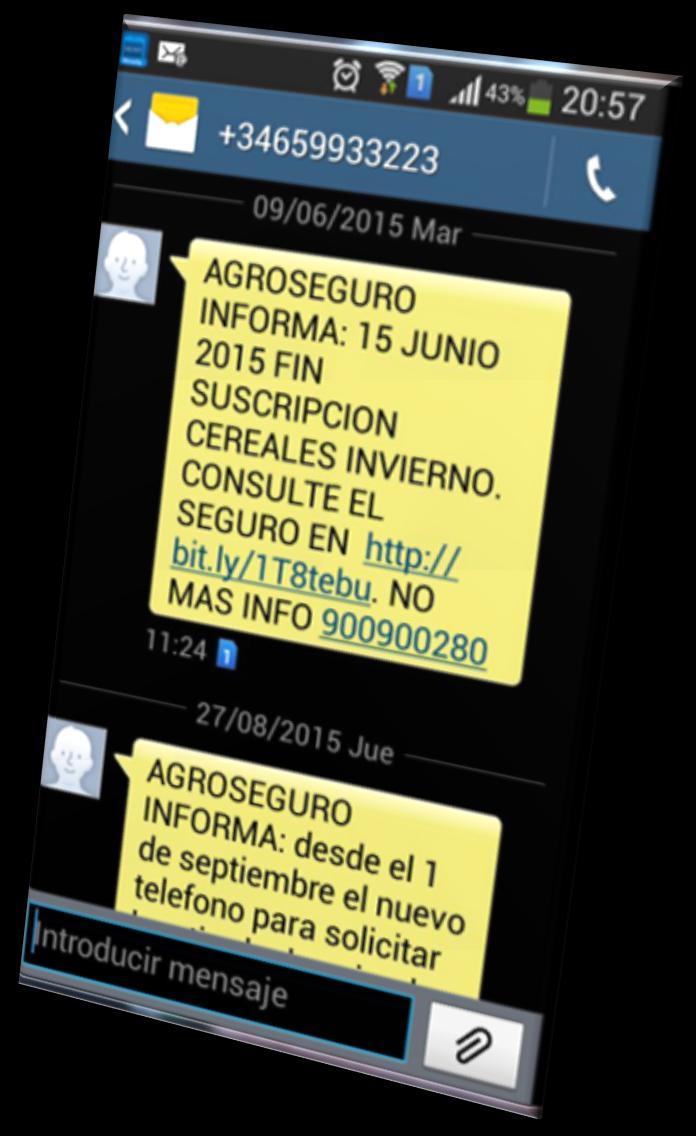 ACCIONES DESARROLLADAS DESDE AGROSEGURO SMS