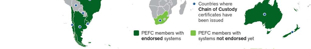 Sistema PEFC reconocido PEFC - 65% de los bosques