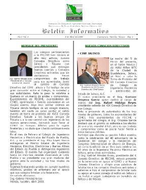 Portada Boletín Informativo FECIME Abril
