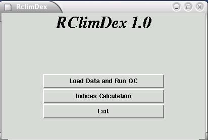 46 Una vez con los archivos listos procedemos estación por estación, al cálculo de los índices, cargada la función rclimdex en programa R para Windows, como ventana número uno se tiene la Figura 10