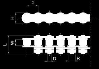 Transmisiones de cadena adenas de rodillos adena de cumulación adena de cumulation Nota: Todas las cadenas de acumulación están disponibles con rodillos de acumulación de diversas dimensiones, así