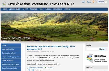 SECRETARIA DE LA COMISIÓN NACIONAL PERMANENTE PERUANA DE LA OTCA (CNPP/OTCA) Importante Avance para la