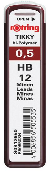 Para todo tipo de portaminas de 0,5 mm. Estuche de minas. RECOMENDADO 233 4,73 Minas para portaminas Ideales para escribir, dibujar y esbozar.
