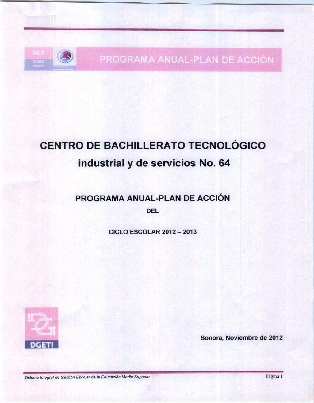 CENTRO DE BACHILLERATO TECNOLÓGICO industrial y de servicios No.