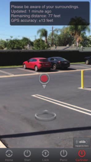 utilizar la función Carfi nder para ubicar su vehículo, tome nota de la precisión del GPS en base a la ubicación de su vehículo y la señal GPS para esa ubicación.