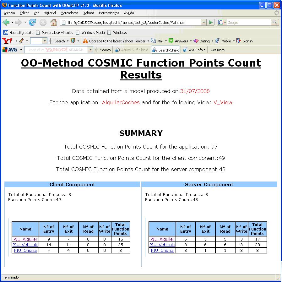 6 Automatización OOmCFP Figura 24. Página principal del reporte generado por la herramienta OOmCFP.