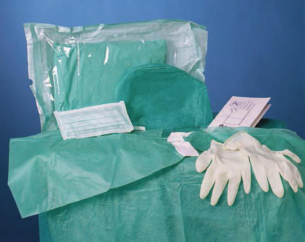 23 Kit de implantología - Guantes examen látex -en cartera (3 pares de cada medida, P M y G) - 3 Batas