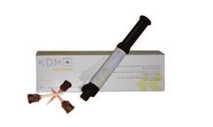 24 Cemento definitivo KDM Implantocem Cemento semipermanente para implantes de fraguado dual (Foto y autopolimerizable) (Basado en éteres de metacrilato multifuncional y contiene óxido de zinc) Ideal