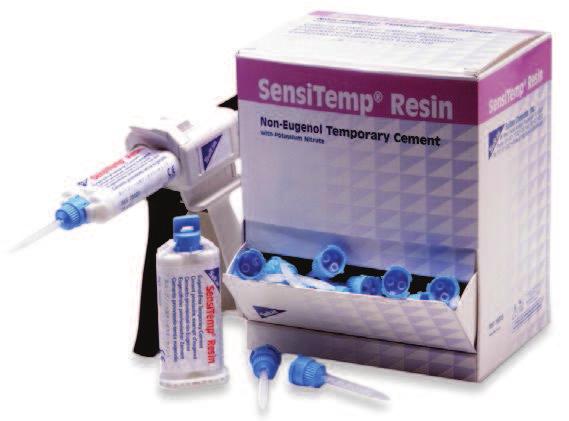 Suministrado en jeringas 4:1 MINIMIX 9041 (Jeringa de 5 ml + 10 cánulas) Sensitemp Resin Sensitemp Resin es un cemento provisional de alta dureza para varios usos con un desensibilizante para la
