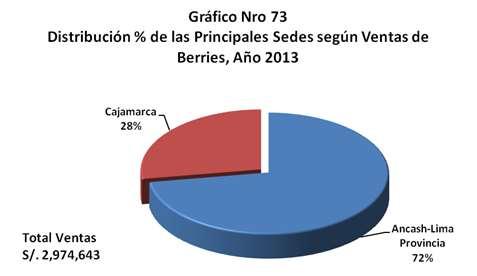 o Según las Sedes De acuerdo al resultado al término del período Enero-Diciembre 2013, del Programa Nacional de Berries, la sede de Ancash Lima Provincias está encabezando la tabla de resultados por