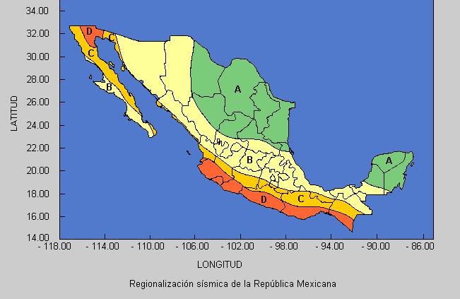 La República Mexicana se encuentra dividida en cuatro zonas sísmicas (Figura IV.13), el área del proyecto se encuentra en la zona B.