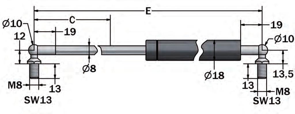 Amortiguador - tubo 8 mm Molle a gas - asta 8 mm 142 000 15 8 195 485,5 0,30 142 001 10 8 195 485,5 0,30 142 002 20 8 195 485,5 0,30 142 003 30 8 195 485,5 0,30