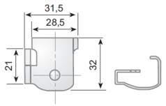 Embellecedor en AISI 304, 6 tornillos de 5 mm Peso máximo de la puerta: 30