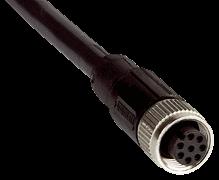 Cable: Apantallado, m Cabeal A: Conector hembra, M, polos, recto, Con codificación SICK Cabeal B: Extremo de  Cable: Apantallado,, m Cabeal A: