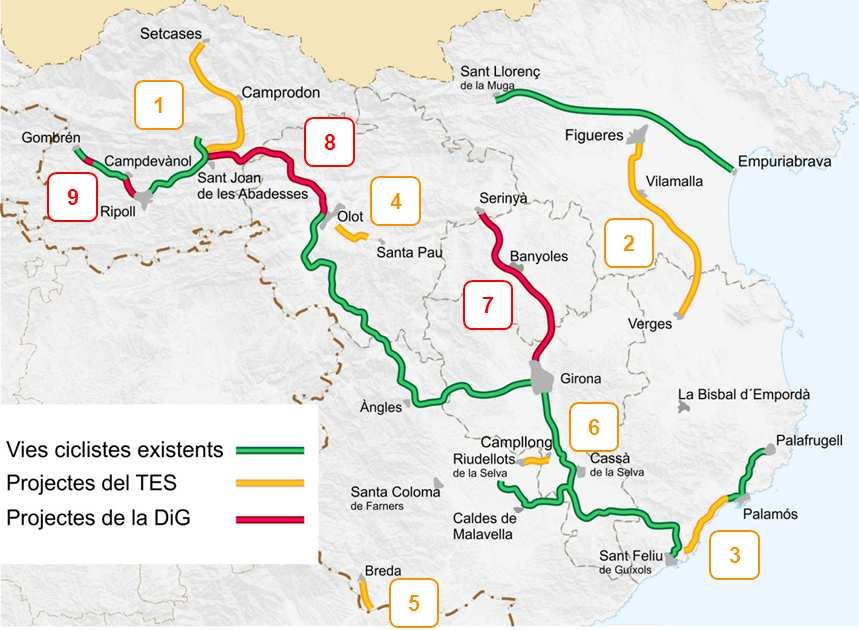 143 quilòmetres més de vies ciclistes a les comarques gironines en els propers 5 anys El, la Diputació de Girona i el Consorci de les Vies Verdes de Girona impulsen conjuntament nou actuacions per