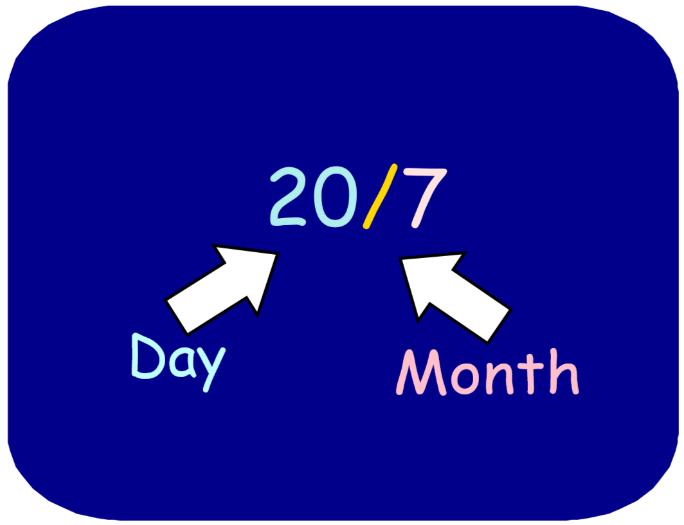 * PUNTO CULTURAL ** In Spanish Speaking countries when writing out the date, the day is written first, and then the month. Hoy es el veinte de julio. ACTIVIDAD: Match the following dates. 1.