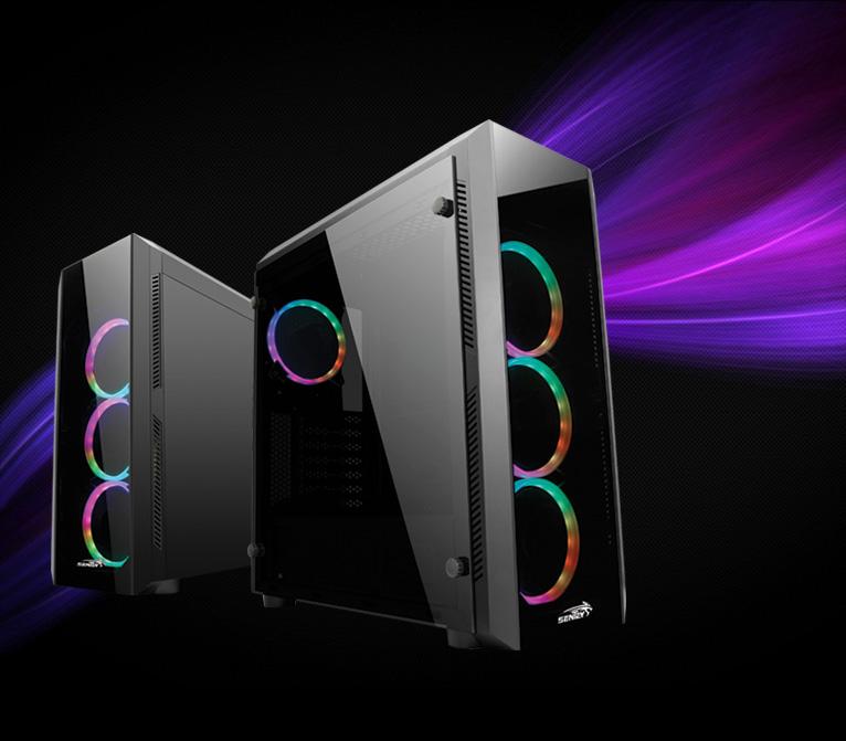 LUZ LED RGB - EFECTO RAINBOW Los 4 coolers que incluye el gabinete Z20 reflejan una luz led RGB, con distintos efectos.