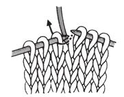 BASES PARA EL PUNTO DE MEDIA / HOW TO WORK THE STITCHES Punto derecho / Knit Stitch Con el hilo detrás de la labor. Clavar la aguja derecha en el centro del primer punto de la ag.