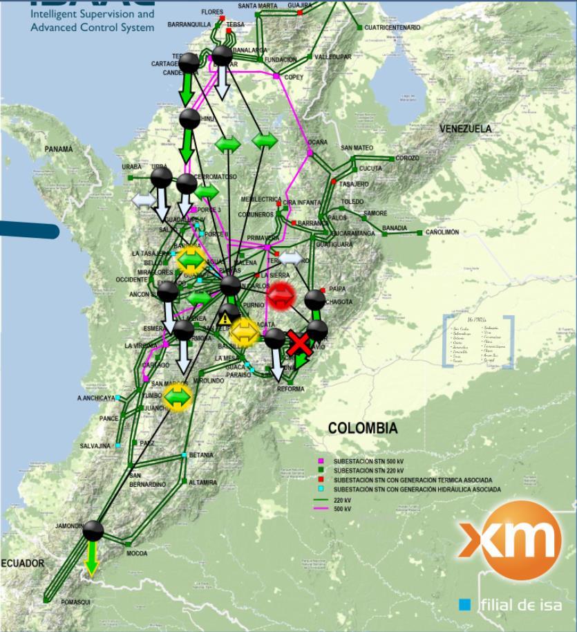 Current WAMS at the Colombian Power System and milestones Milestones PMUs installed at 20 substations, some with more than one unit PMU installed in a cavern of a hydro plant for parameter validation
