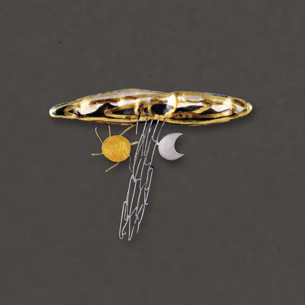 Fermall, 1994. Plata i or. 60 µ 90 mm. Brooch, 1994. Silver and gold.
