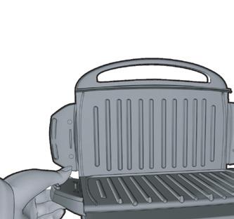 Product may vary slightly from what is illustrated. A 1. Grill plate (upper) (Part # GRP46R-01) 2. Grill plate release handles (both sides) 3. Grill plate (lower) (Part # GRP46R-02) 4. Power cord 5.